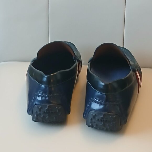 BALLY navy blue leather loafers Size 9.5 US - Picture 5 of 8